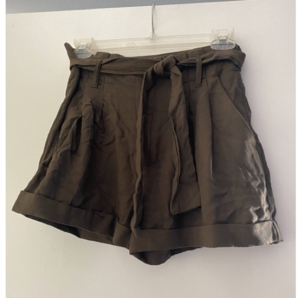 Olive green shorts 100% rayon